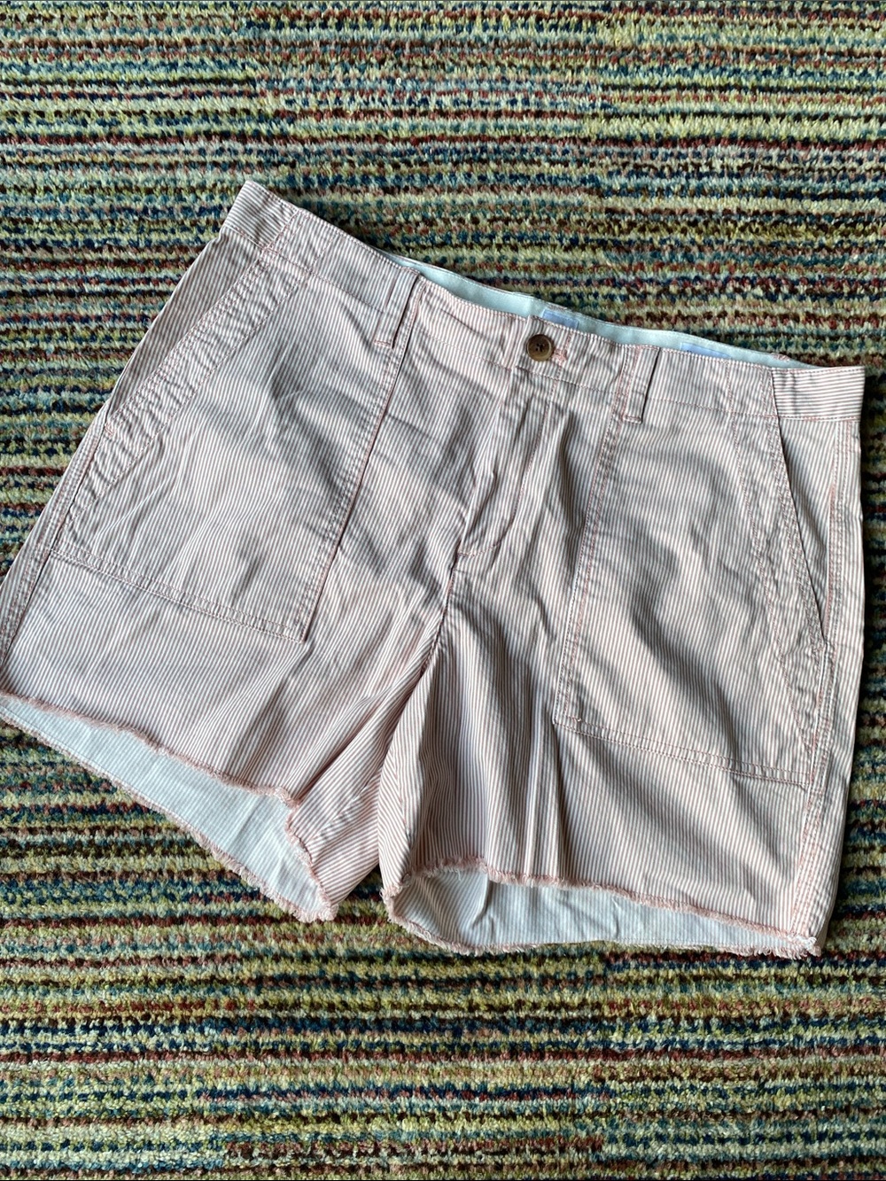 GAP Light Pink & White Striped Women's Shorts